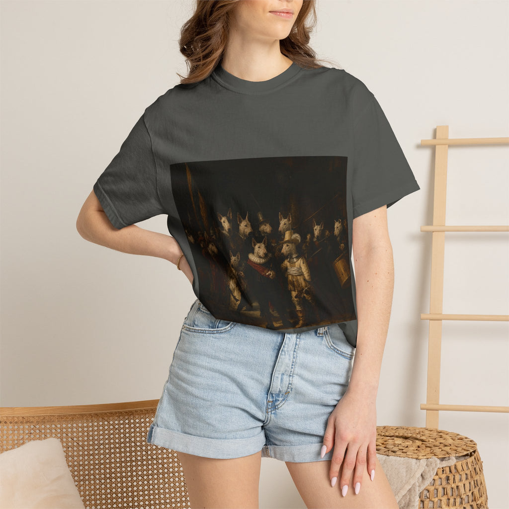 Bull Terrier The Night Watch — after Rembrandt van Rijn, 1642 | Garment-Dyed Tee