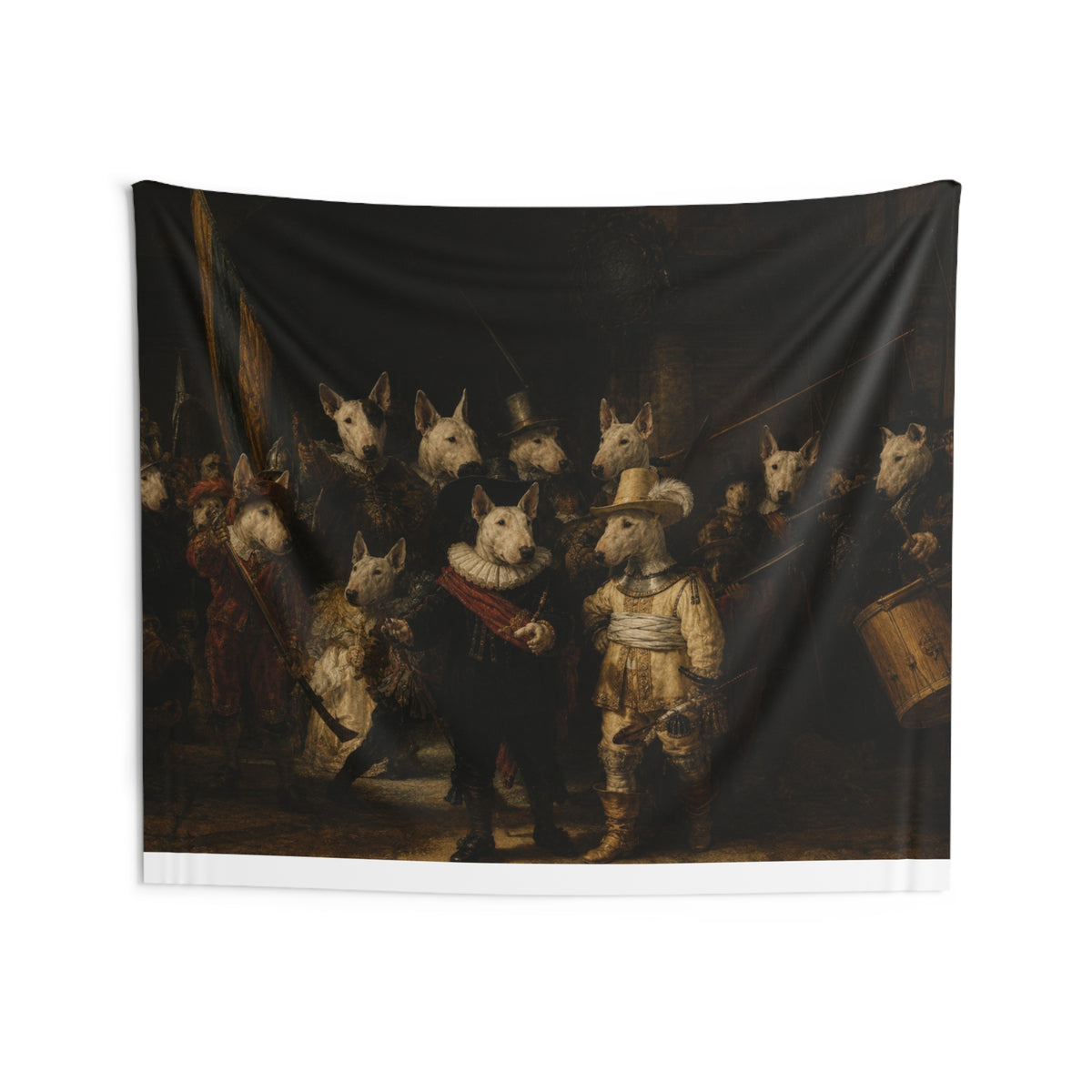 Bull Terrier The Night Watch — after Rembrandt van Rijn, 1642 | Tapestry
