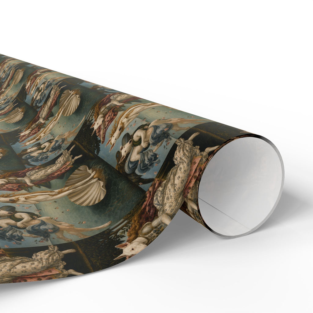 Bull Terrier The Birth of Venus — after Sandro Botticelli, c.1485 | Wrapping Paper