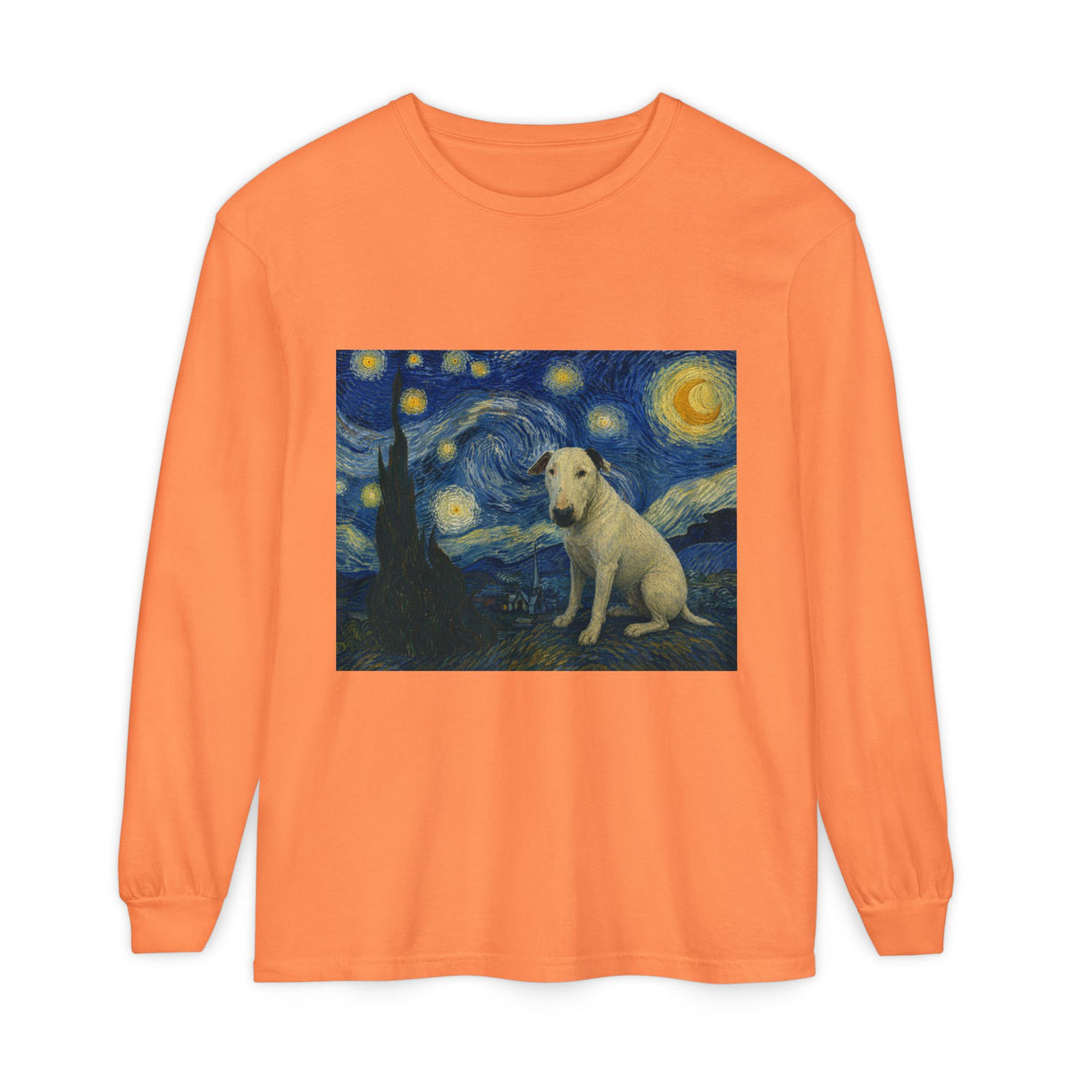 Bull Terrier The Starry Night — after Vincent van Gogh, 1889 | Long Sleeve