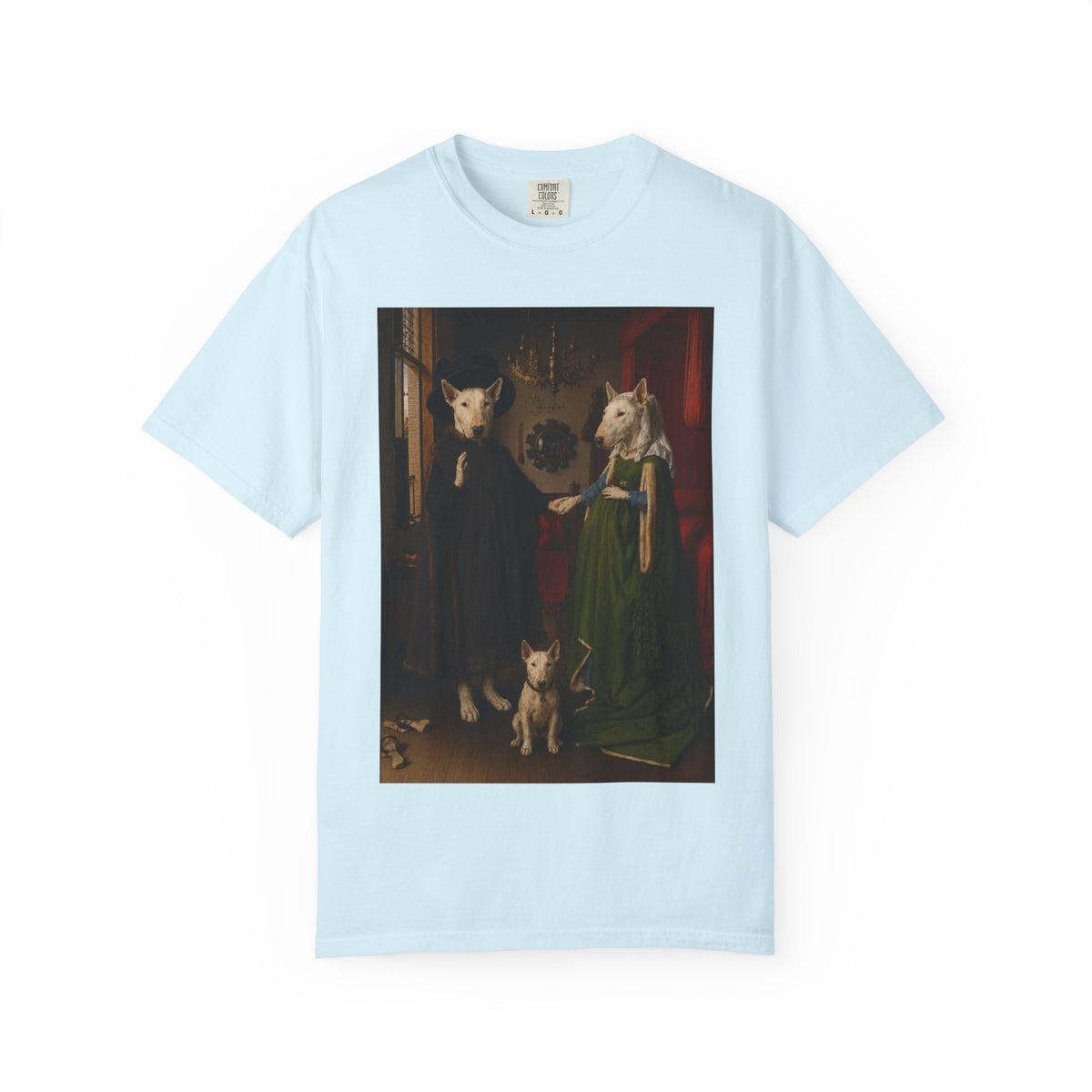 Bull Terrier The Arnolfini Portrait — after Jan van Eyck, 1434 | Garment-Dyed Tee