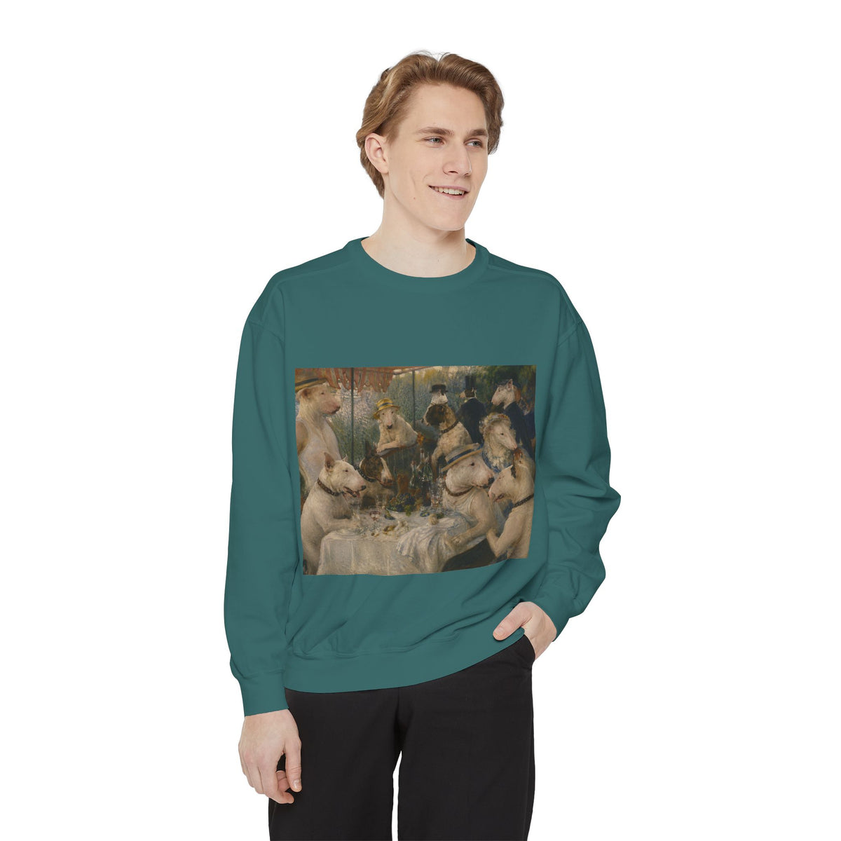 Bull Terrier Luncheon of the Boating Party — after Pierre-Auguste Renoir, 1881 | Crewneck