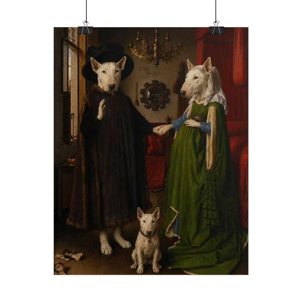 Bull Terrier The Arnolfini Portrait — after Jan van Eyck, 1434 | Poster
