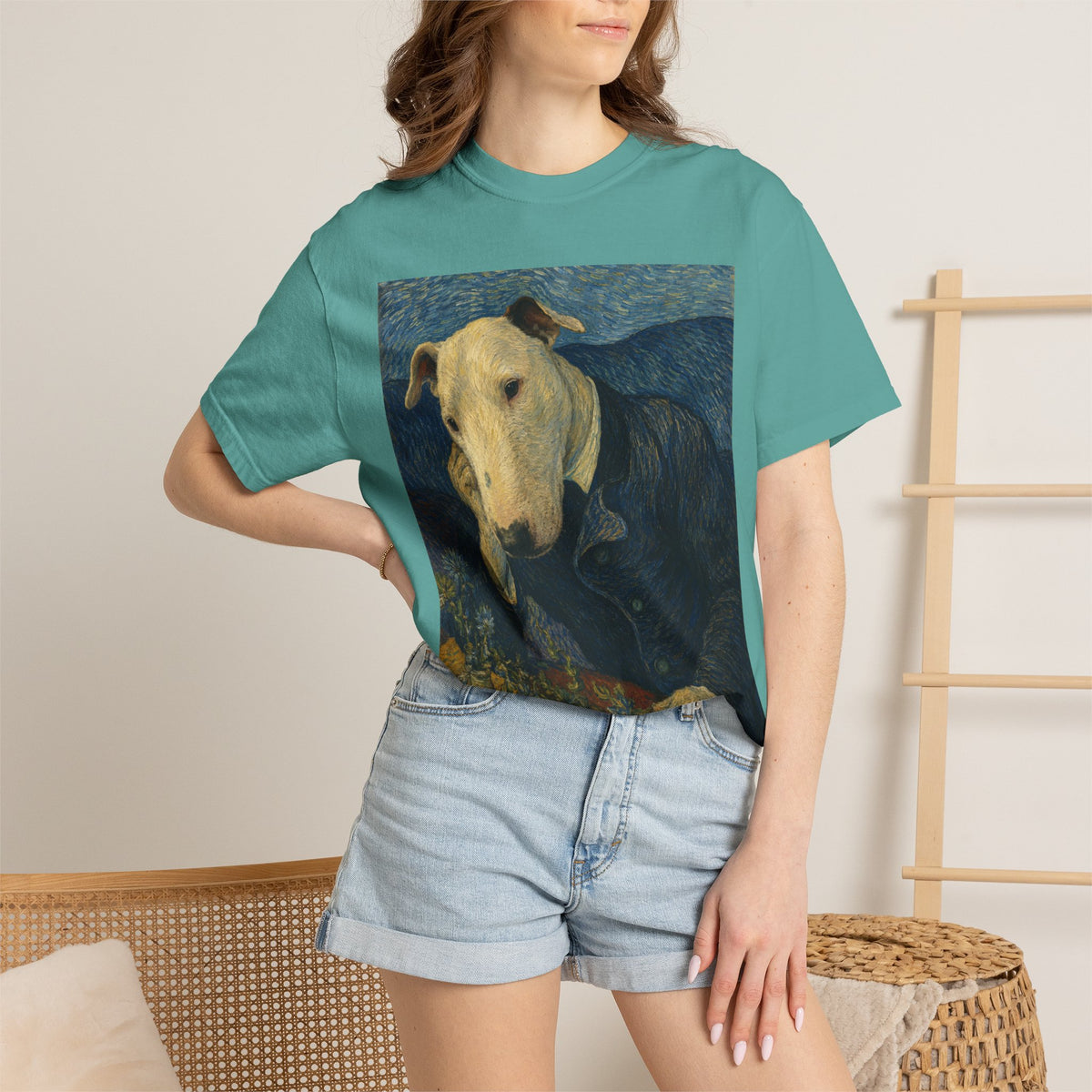 Bull Terrier Portrait of Doctor Gachet — after Vincent van Gogh, 1890 | Garment-Dyed Tee