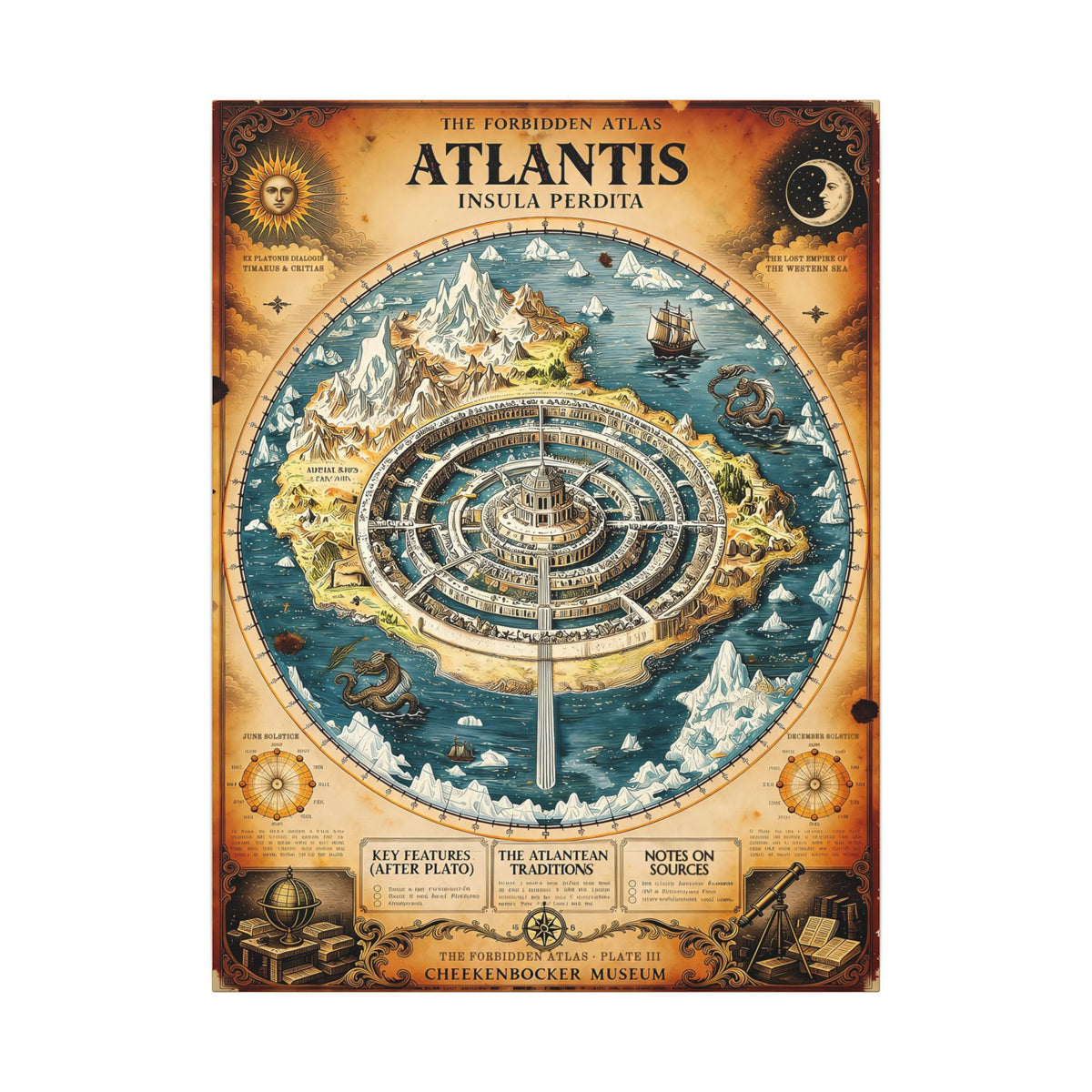 Atlantis, The Forbidden Atlas Plate III | Canvas