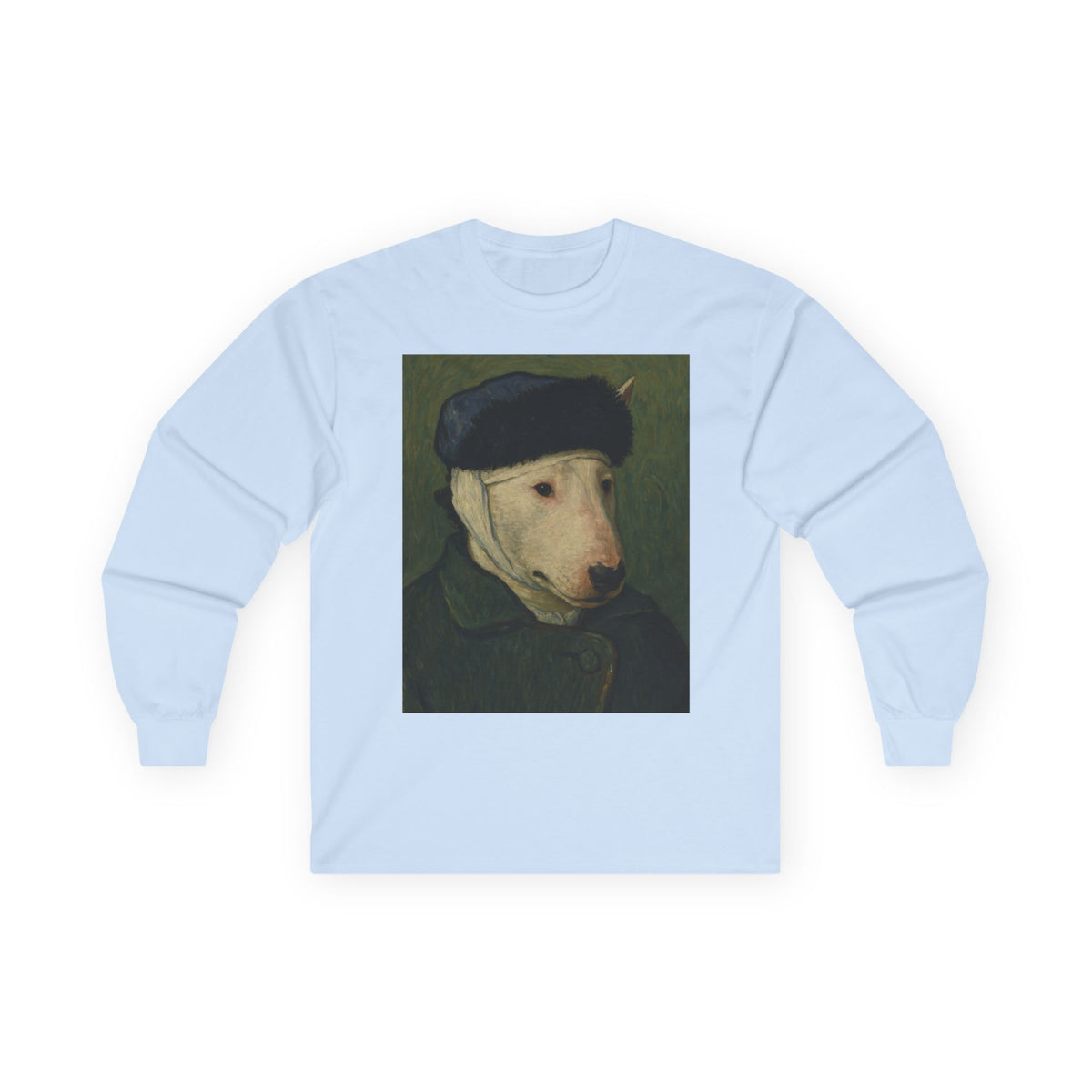Bull Terrier Self Portrait Bandaged Ear — after Vincent van Gogh, 1889 | Long Sleeve