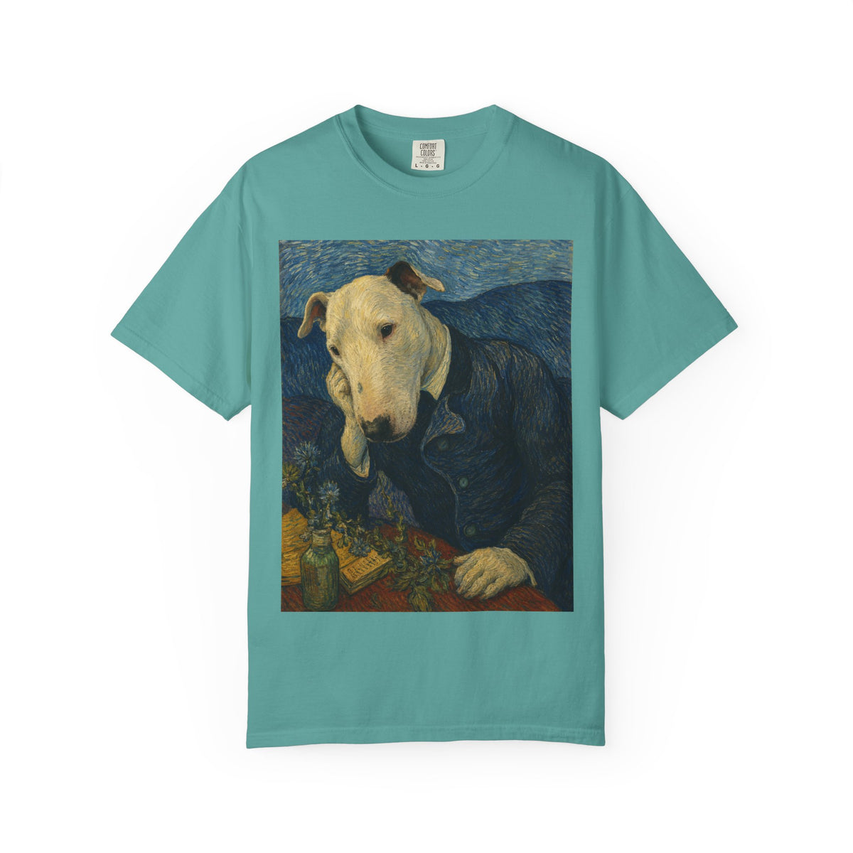Bull Terrier Portrait of Doctor Gachet — after Vincent van Gogh, 1890 | Garment-Dyed Tee