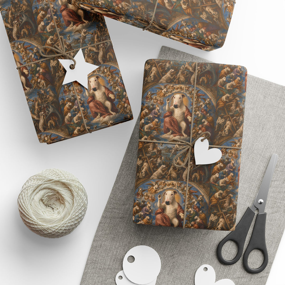 Bull Terrier The Last Judgement — after Michelangelo, 1541 | Wrapping Paper