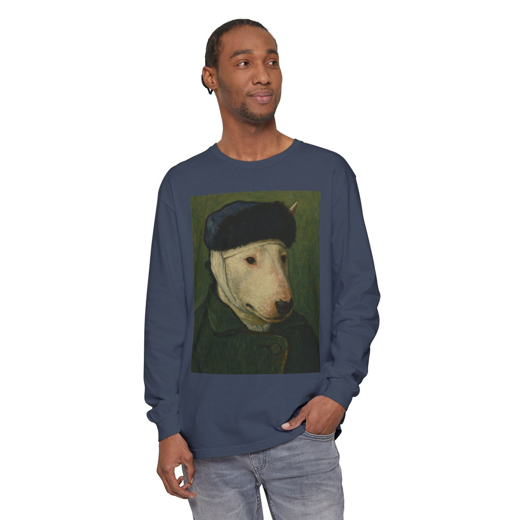 Bull Terrier Self-Portrait with Bandaged Ear — after Vincent van Gogh, 1889 | Long Sleeve