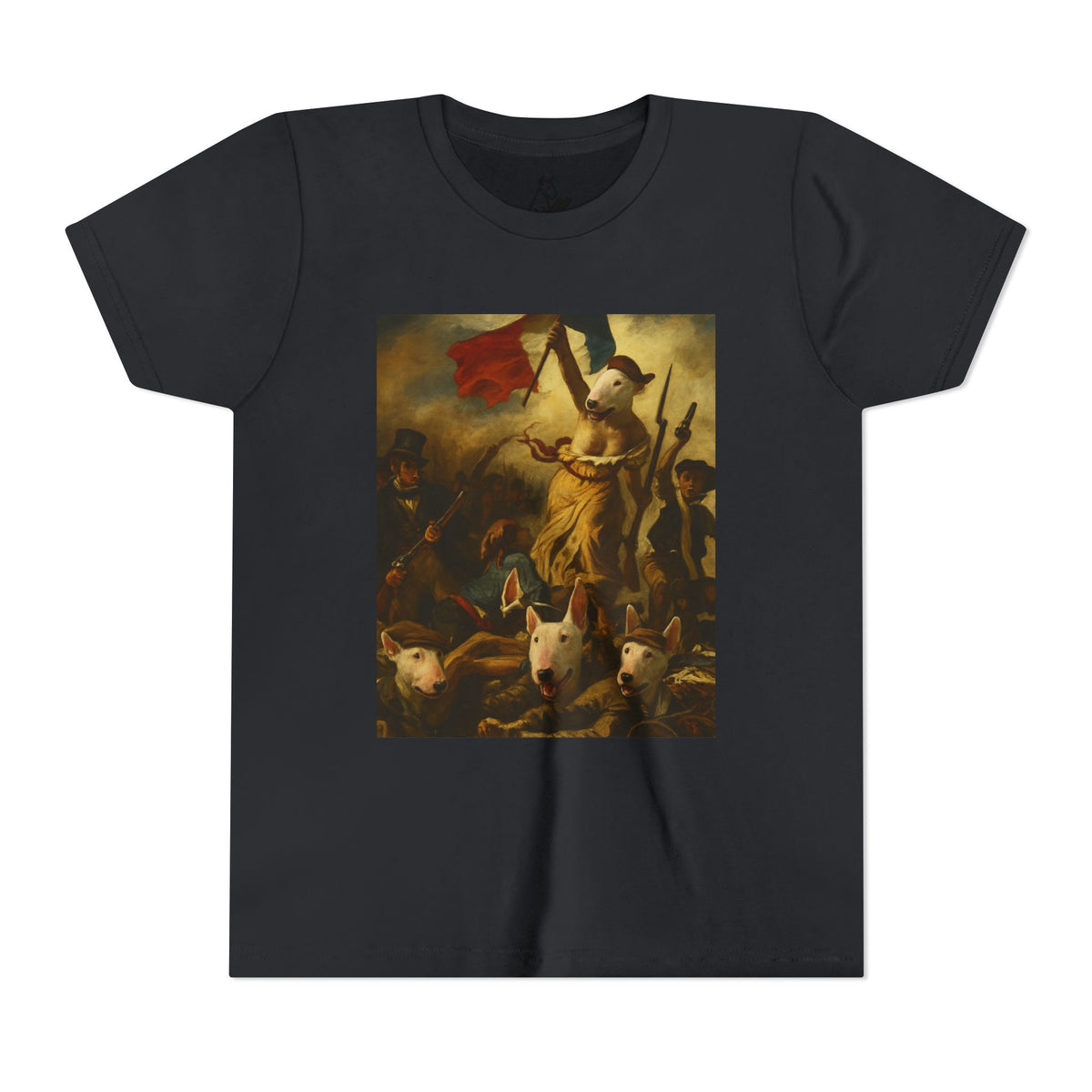 Bull Terrier Liberty Leading the People — after Eugene Delacroix, 1830 | Youth Tee