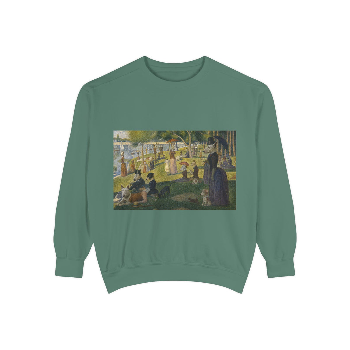 Bull Terrier A Sunday Afternoon on La Grande Jatte — after Georges Seurat, 1886 | Crewneck
