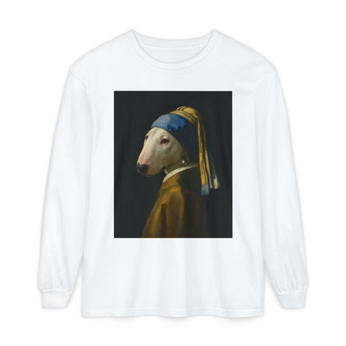 Bull Terrier Girl with a Pearl Earring — after Johannes Vermeer, c.1665 | Long Sleeve
