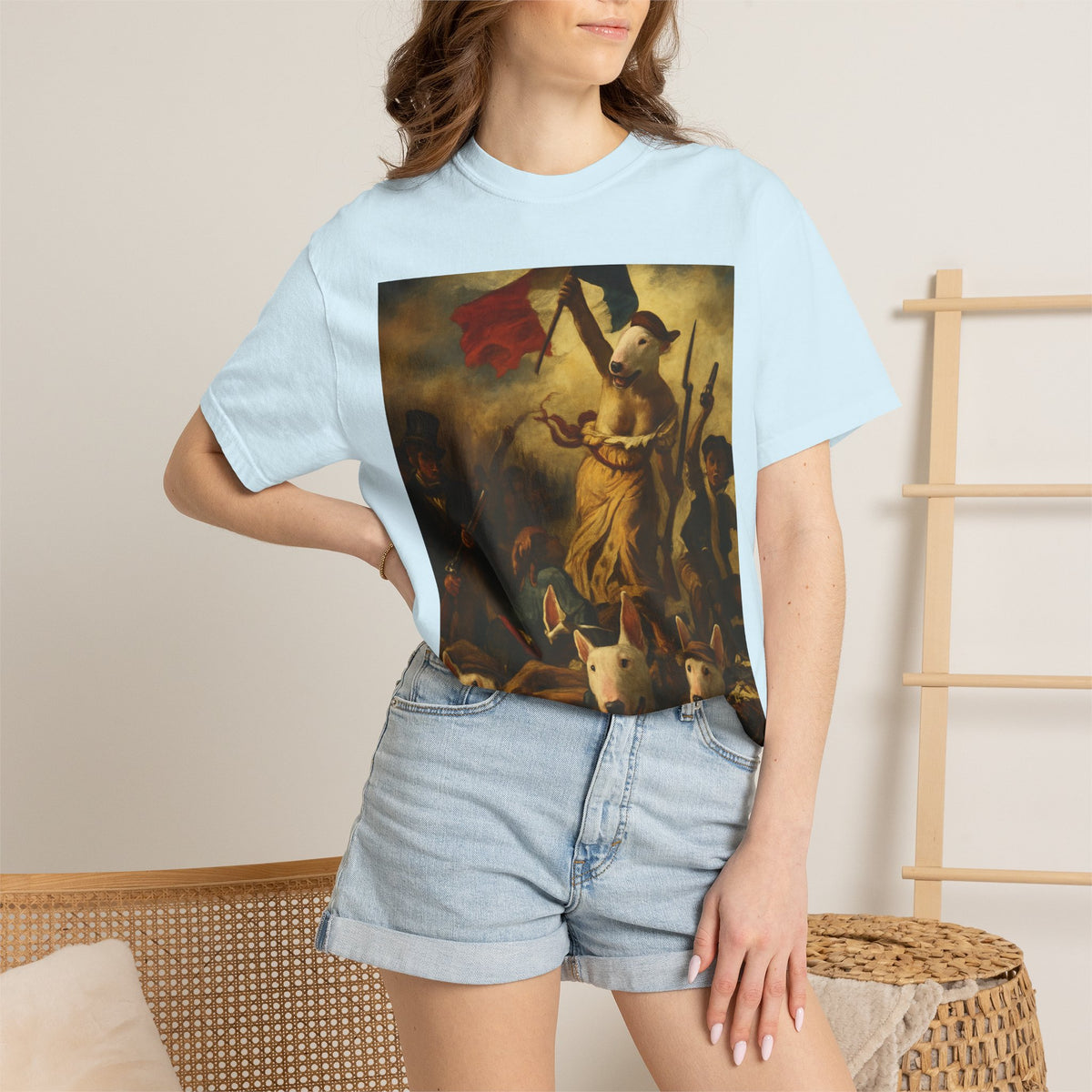 Bull Terrier Liberty Leading the People — after Eugene Delacroix, 1830 | Garment-Dyed Tee