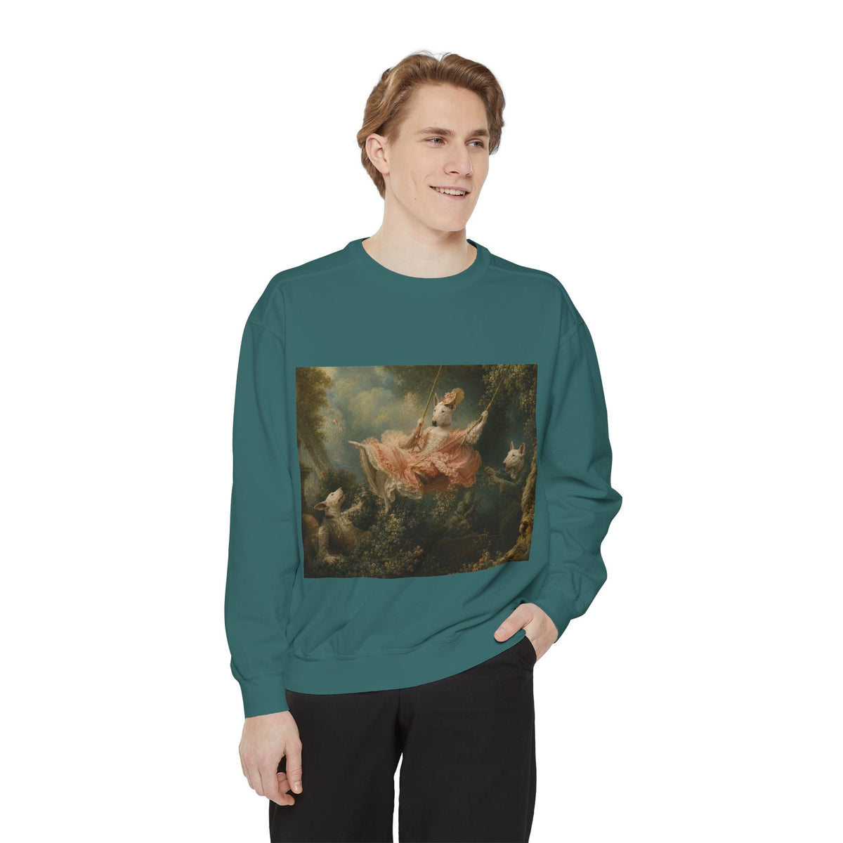 Bull Terrier The Swing — after Jean-Honore Fragonard, 1767 | Crewneck