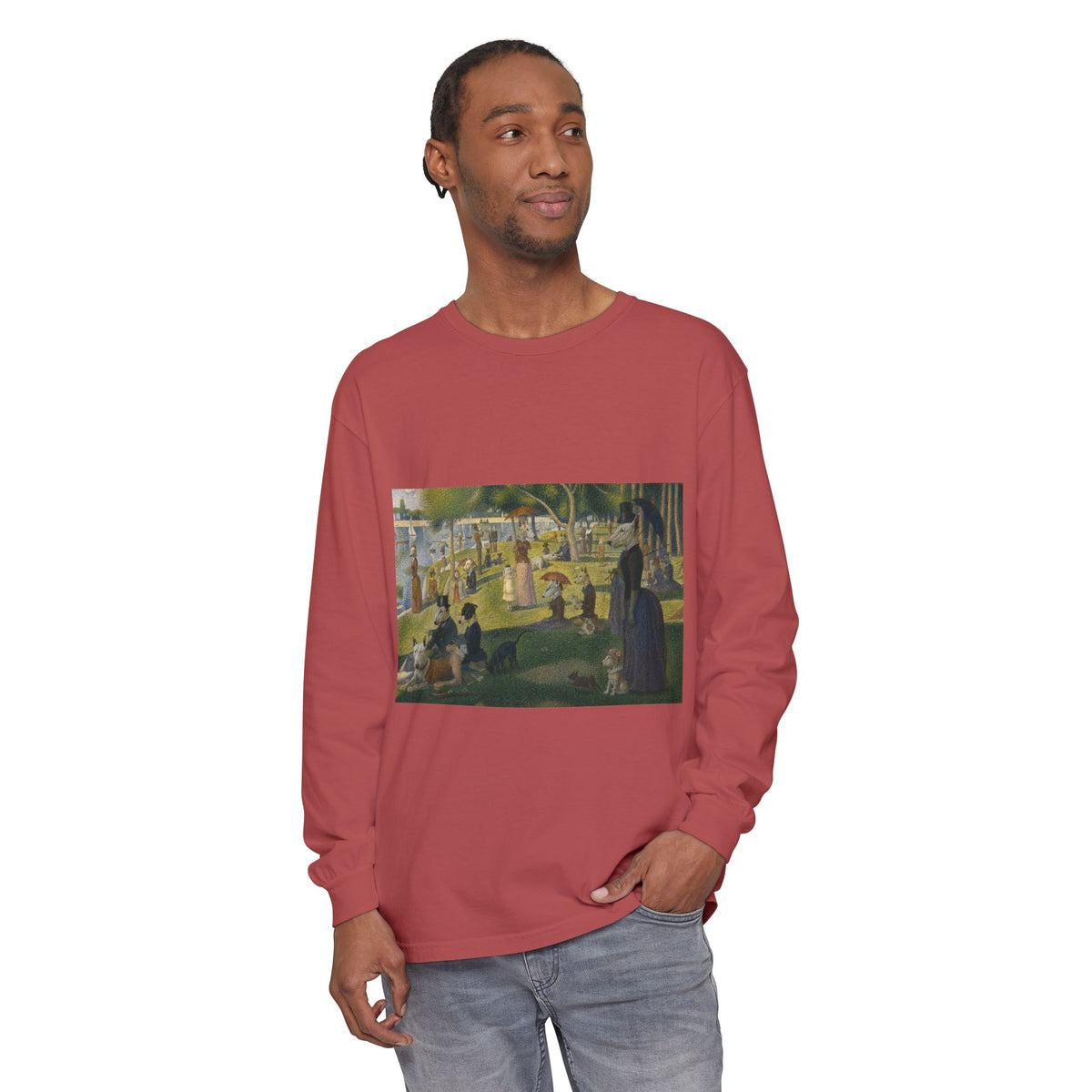 Bull Terrier A Sunday Afternoon on La Grande Jatte — after Georges Seurat, 1886 | Long Sleeve