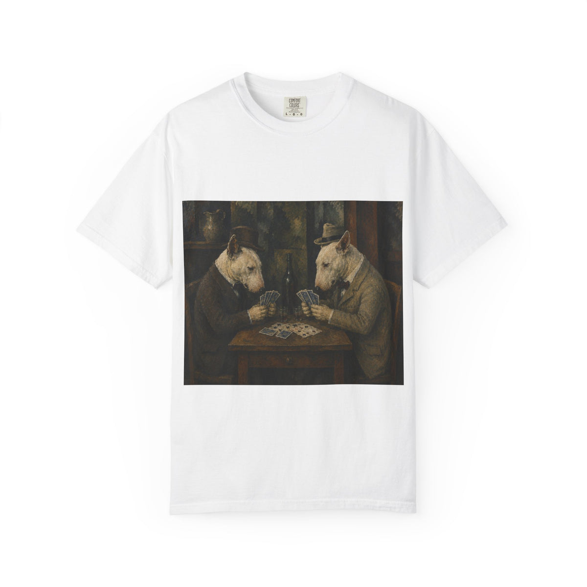 Bull Terrier The Card Players — after Paul Cezanne, c.1895 | Garment-Dyed Tee