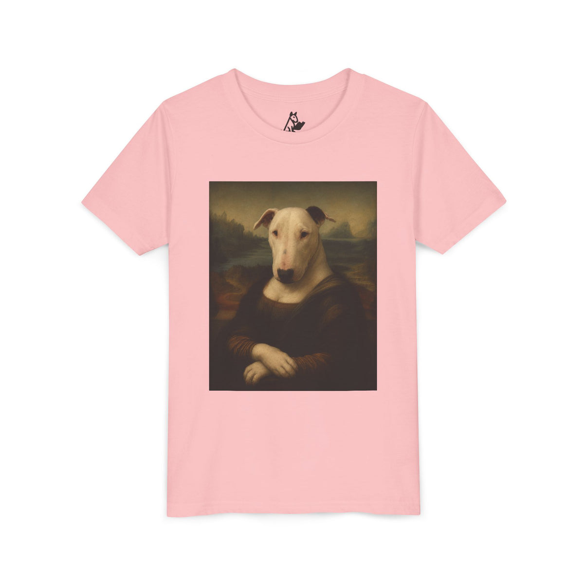 Bull Terrier Mona Lisa — after Leonardo da Vinci, c.1503 | Youth Tee