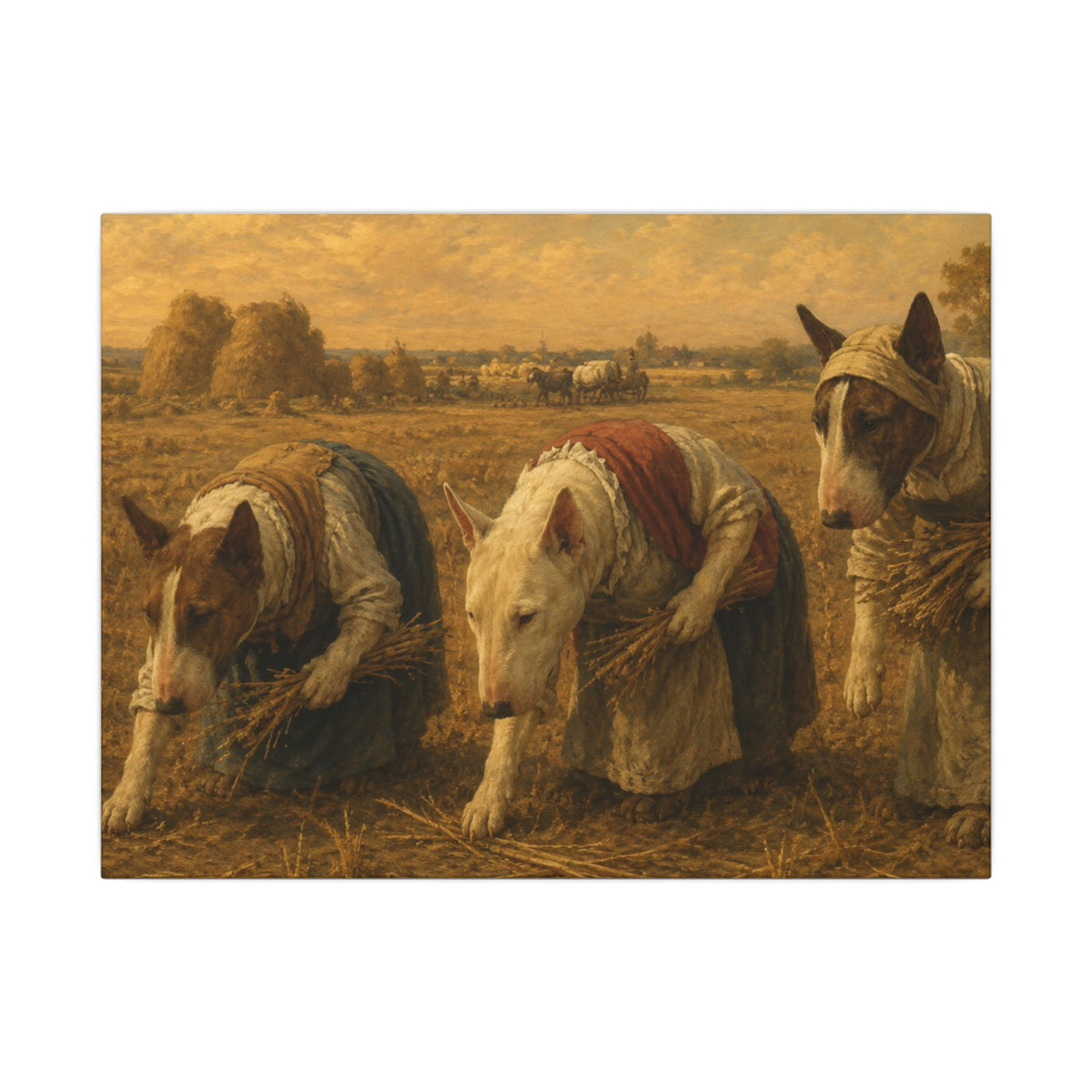 Bull Terrier The Gleaners — after Jean-Francois Millet, 1857 | Canvas