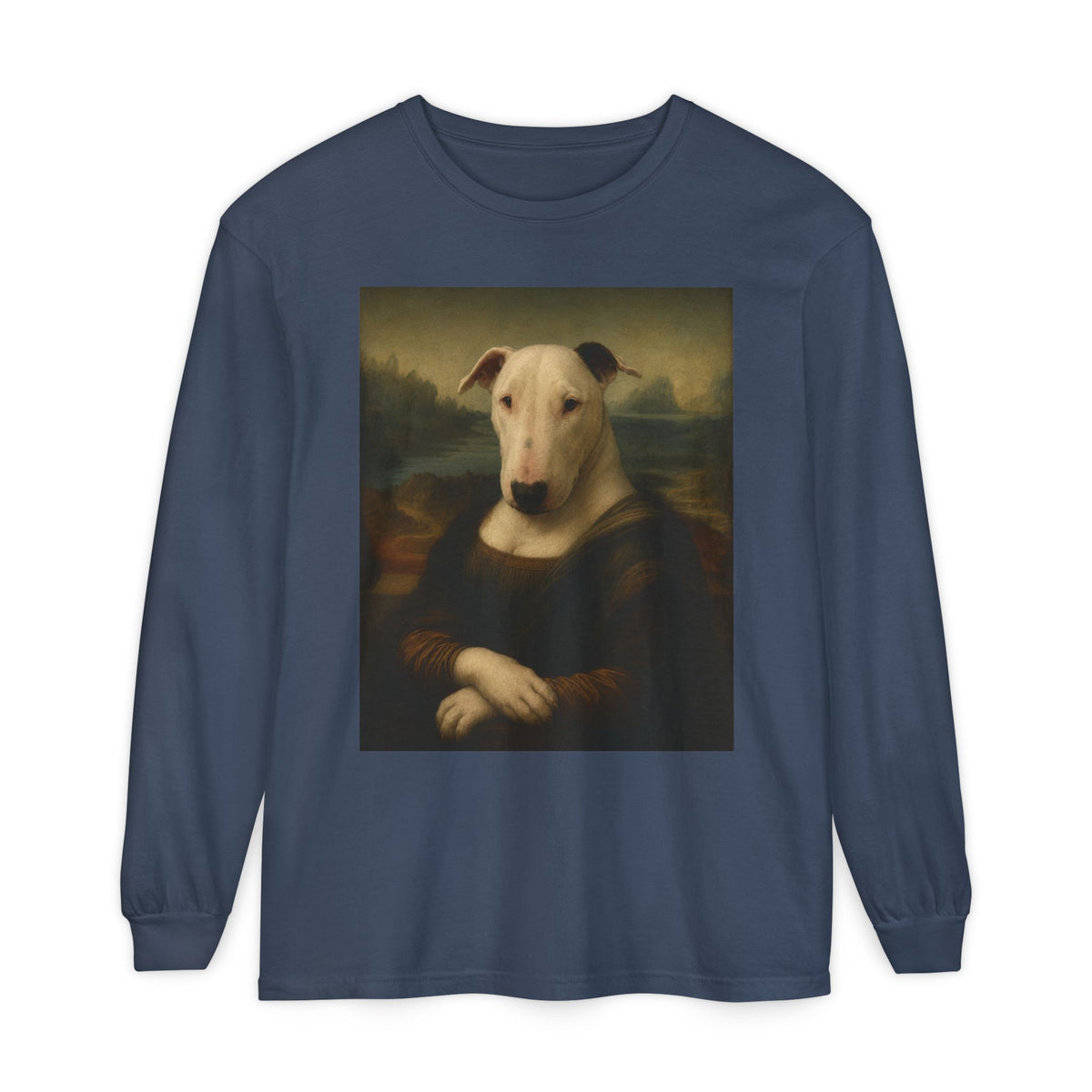 Bull Terrier Mona Lisa — after Leonardo da Vinci, c.1503 | Long Sleeve