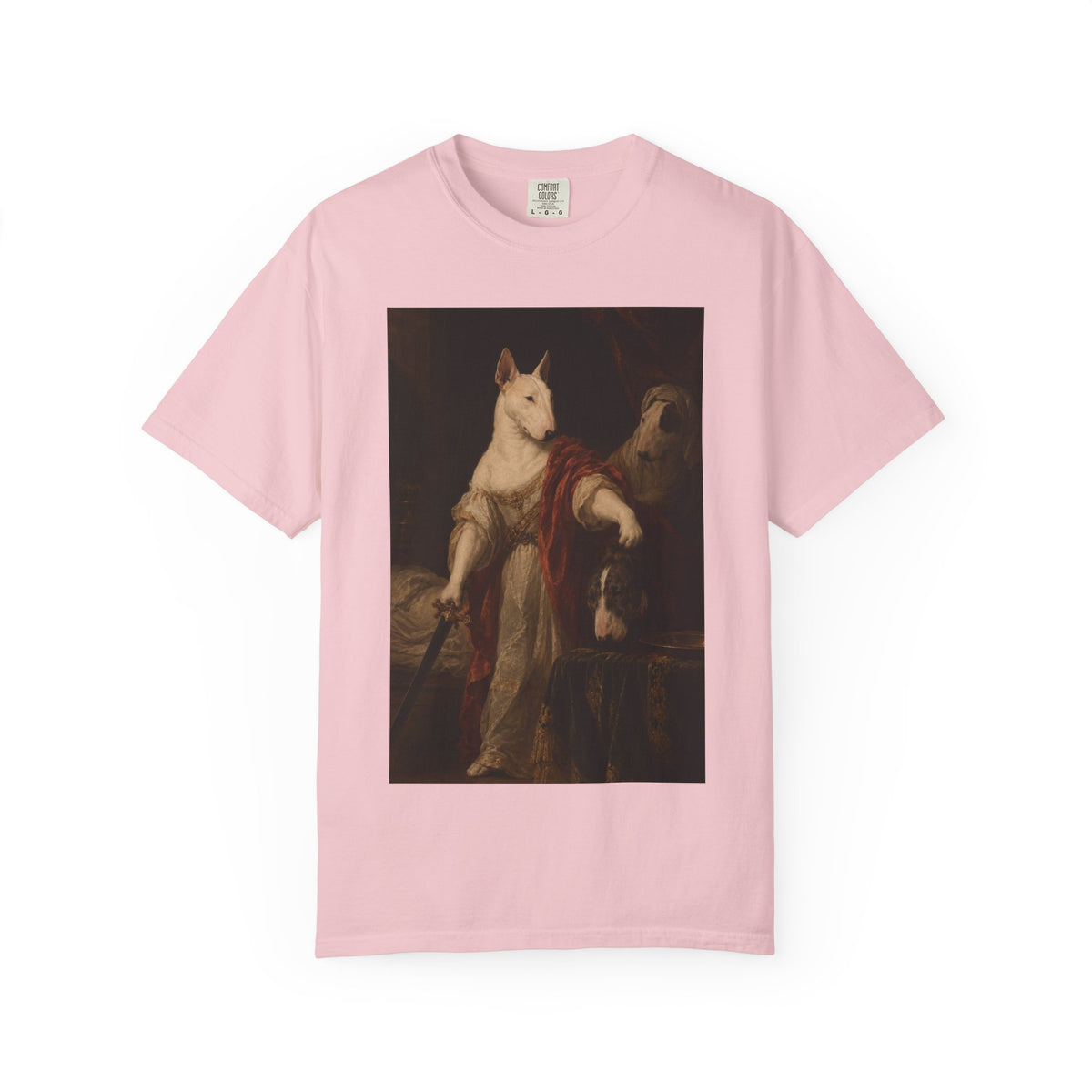 Bull Terrier Judith with the Head of Holofernes — after David Teniers the Younger, 1650s | Garment-Dyed Tee