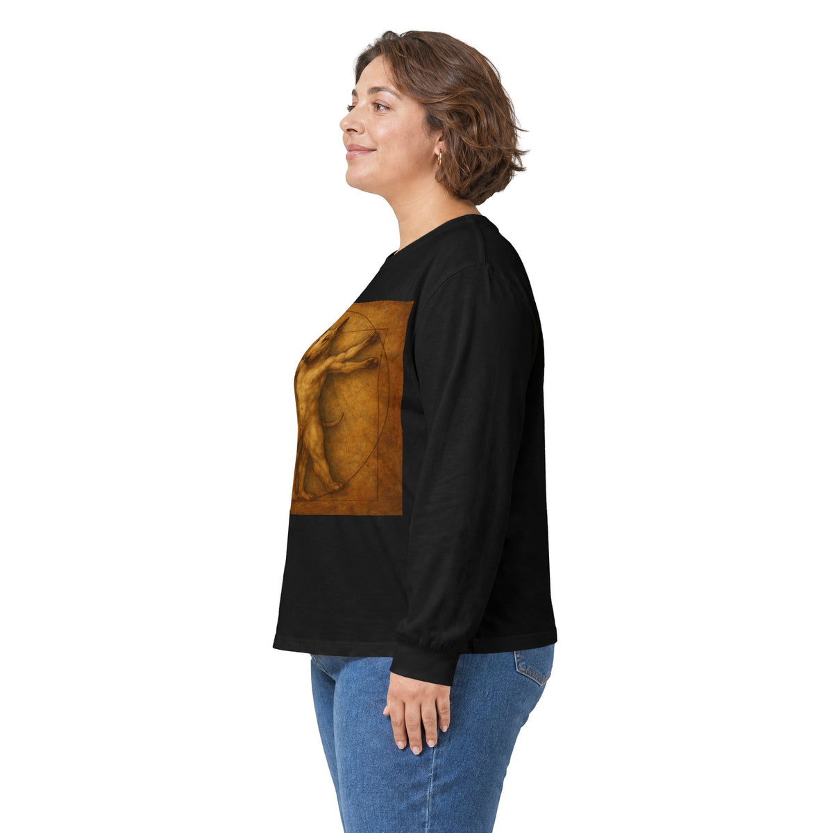 Bull Terrier Vitruvian Man — after Leonardo da Vinci, c.1490 | Long Sleeve