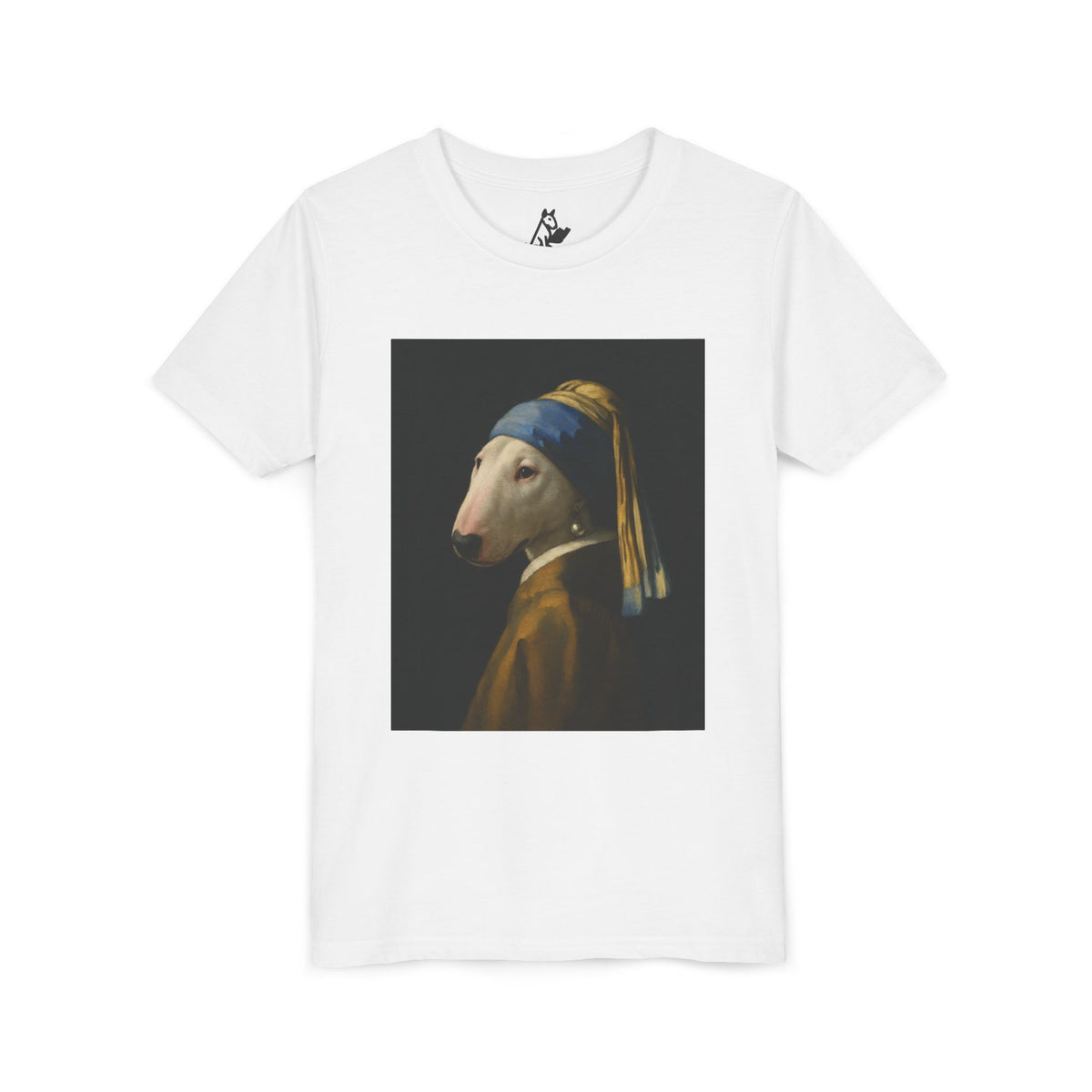 Bull Terrier Girl with a Pearl Earring — after Johannes Vermeer, c.1665 | Youth Tee