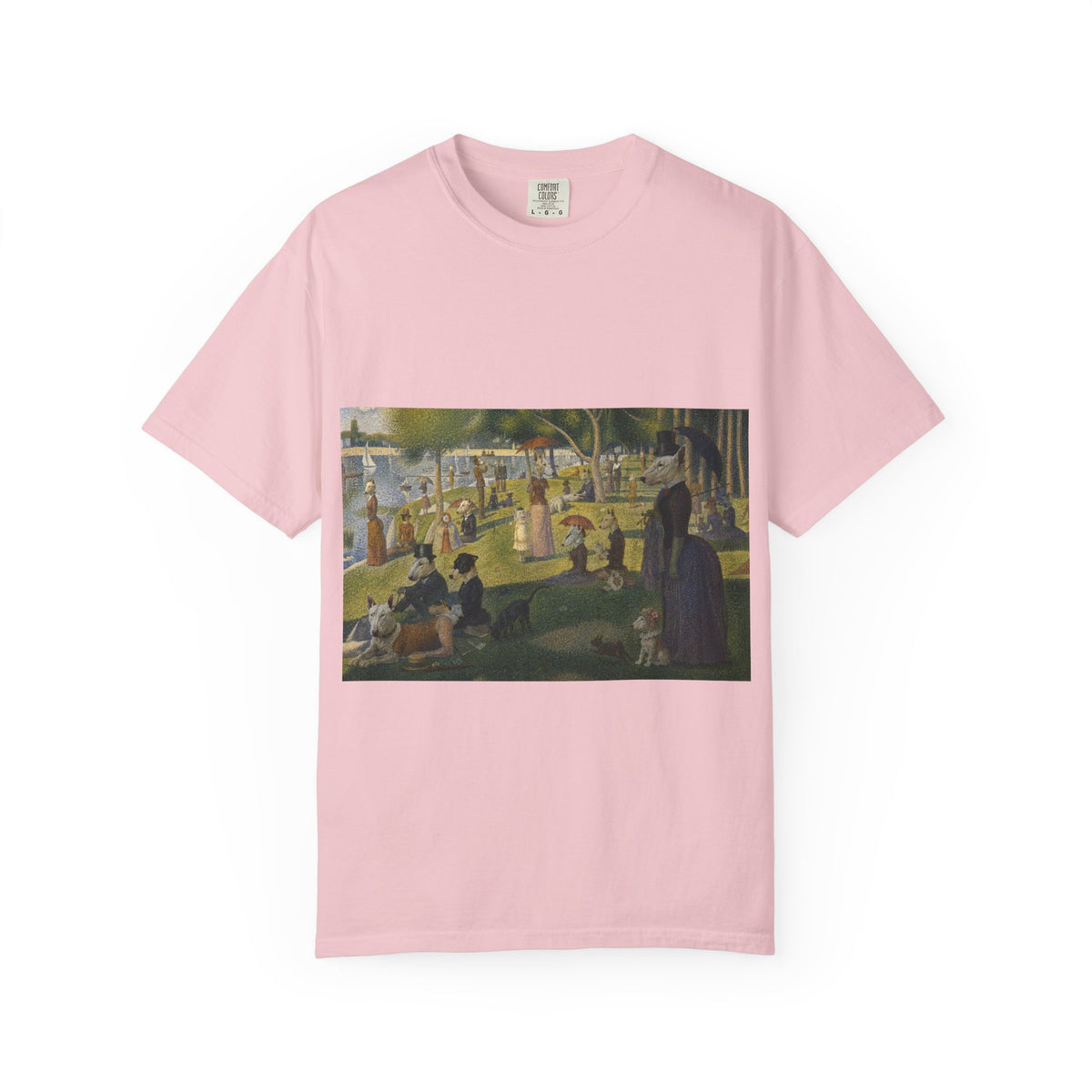 Bull Terrier A Sunday Afternoon on La Grande Jatte — after Georges Seurat, 1886 | Garment-Dyed Tee