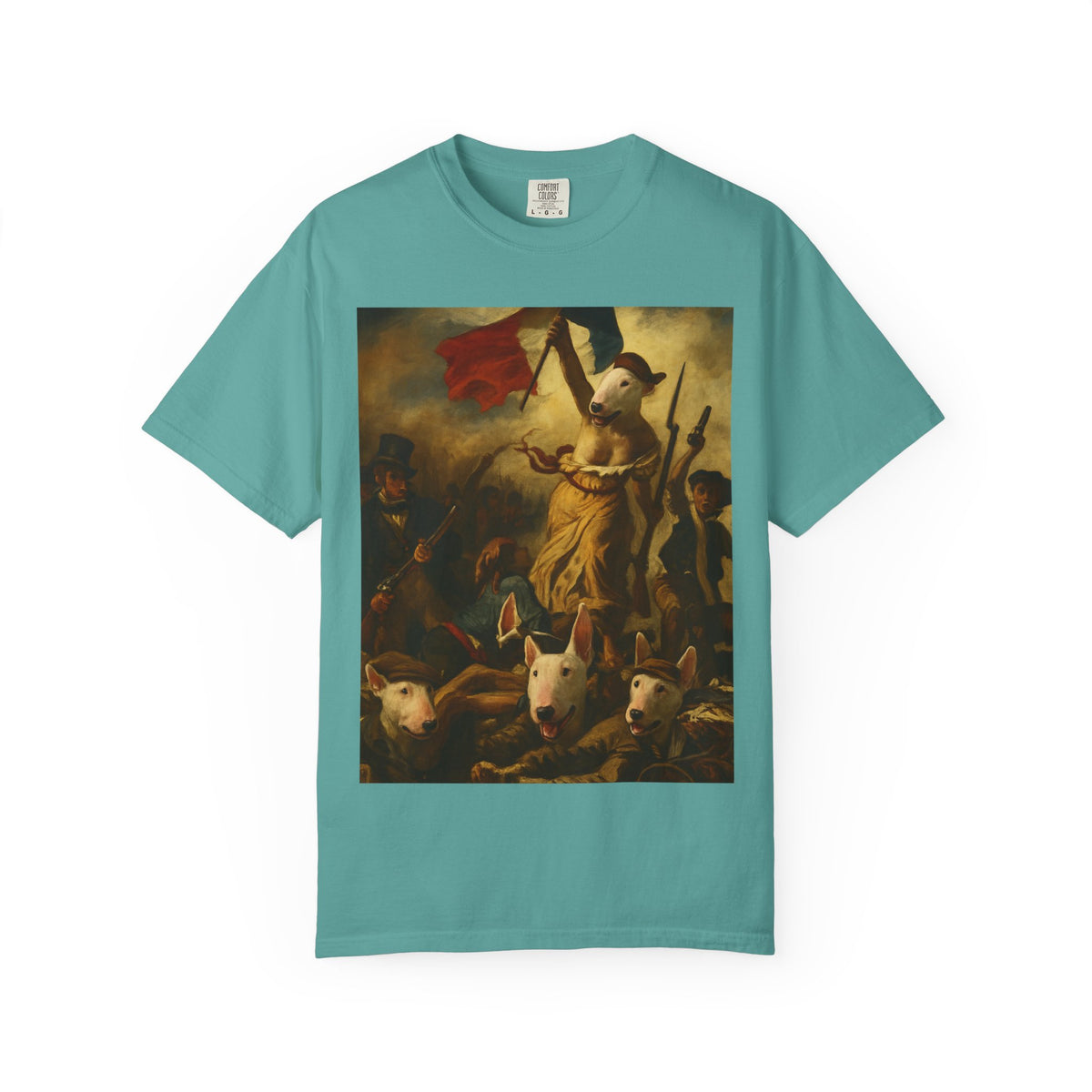 Bull Terrier Liberty Leading the People — after Eugene Delacroix, 1830 | Garment-Dyed Tee