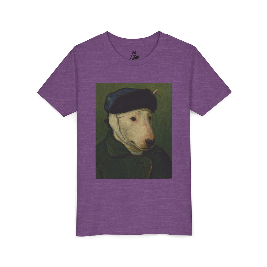 Bull Terrier Self-Portrait with Bandaged Ear — after Vincent van Gogh, 1889 | Youth Tee